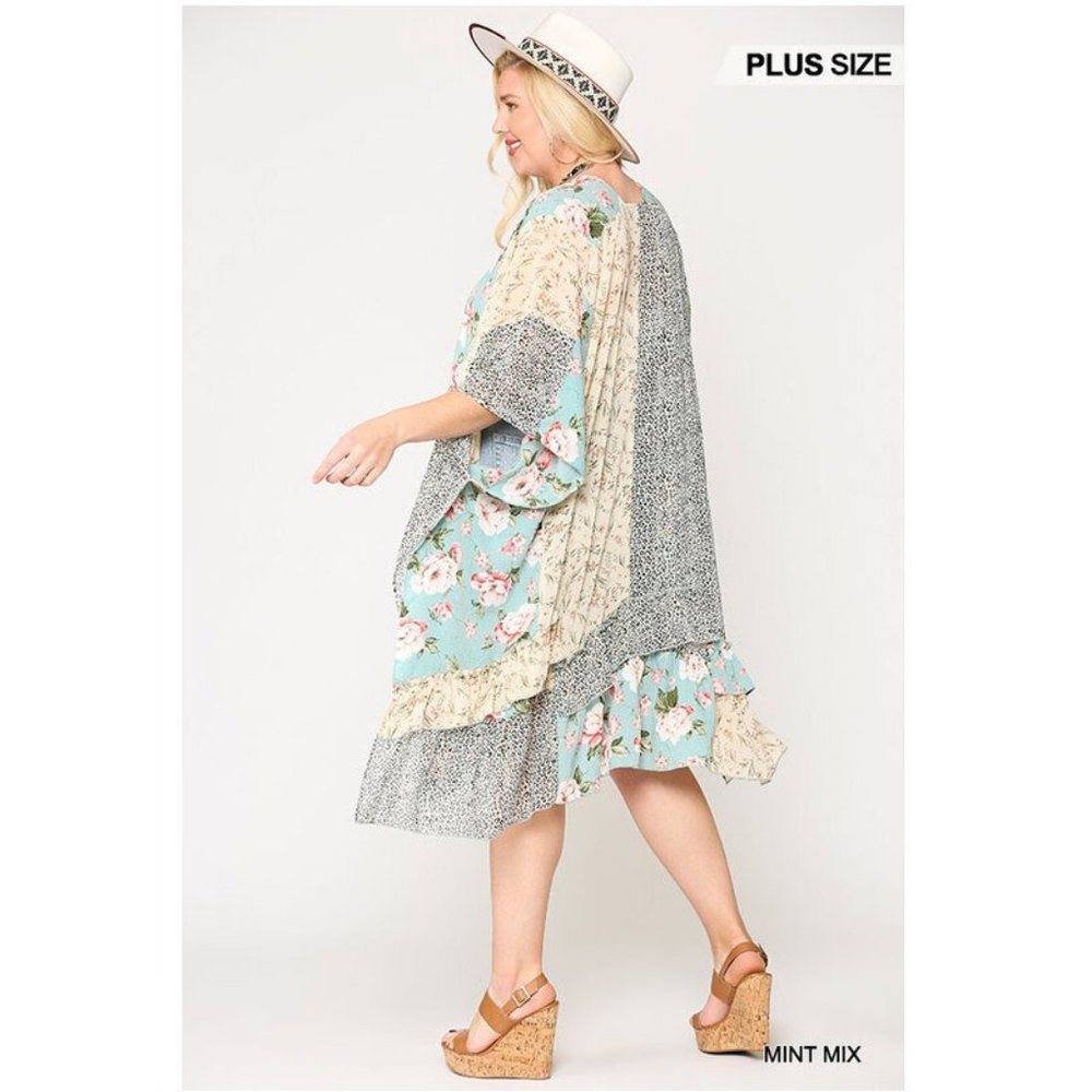 Boho Floral Gypsy Hippie Kimono Duster Cardigan - Picture 2 of 9